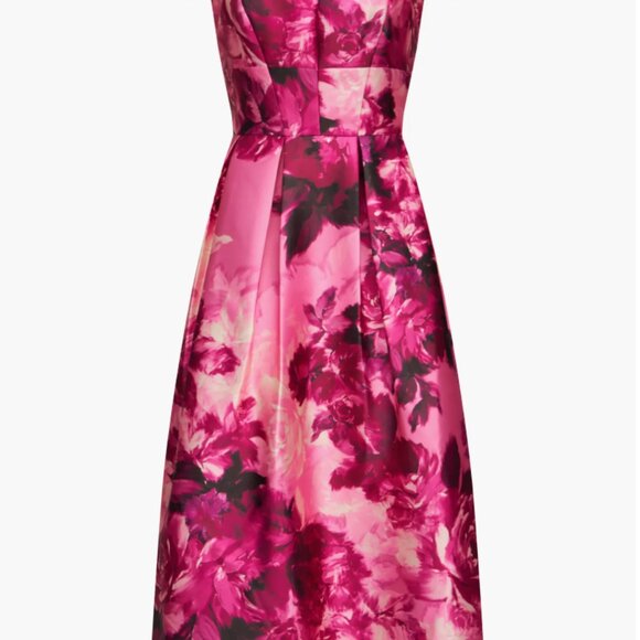 Kay Unger Tierney Floral Tea-Length Dress - Picture 7 of 11